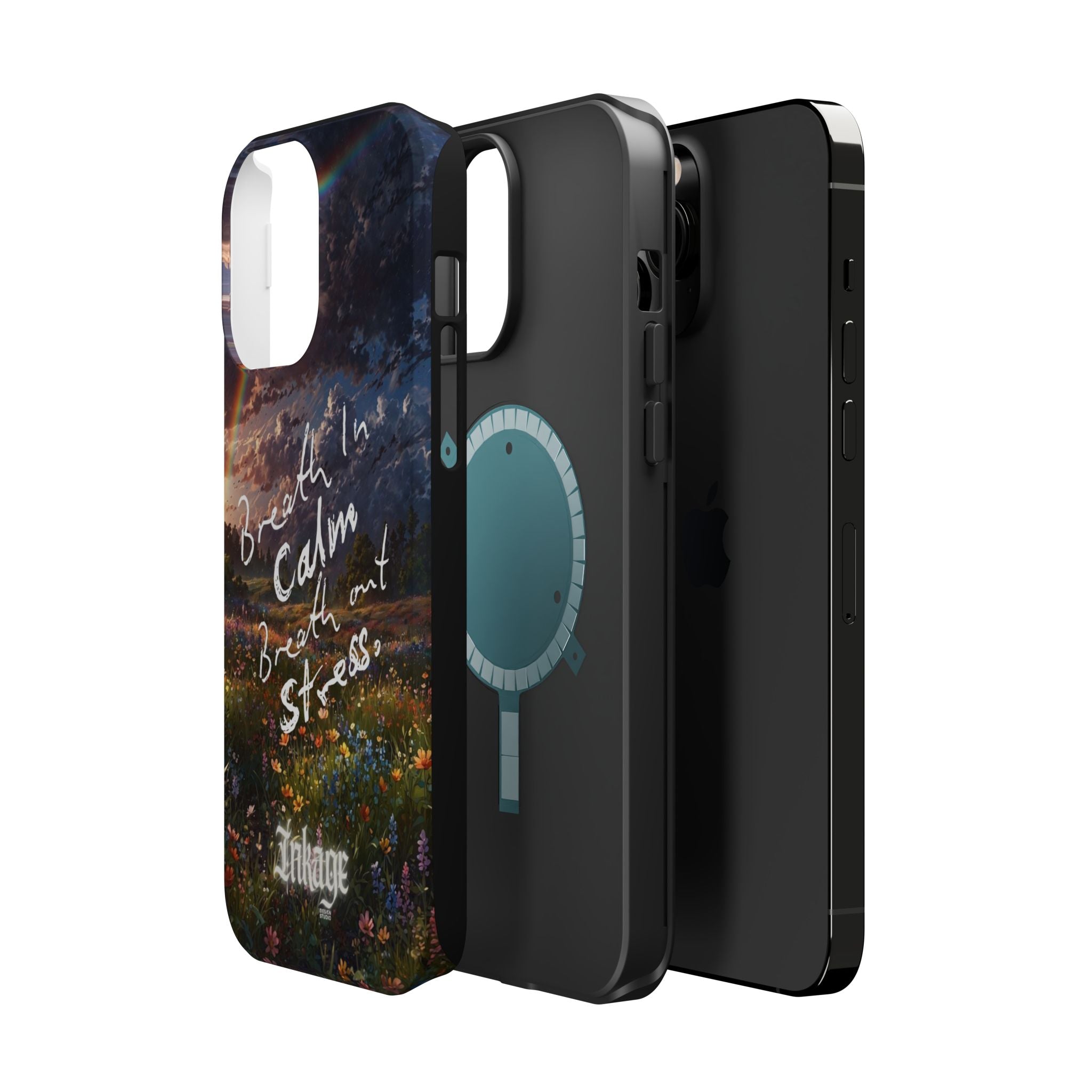"Breath in Calm Breath out Stress" Magnetic Phone Cases (Quote)