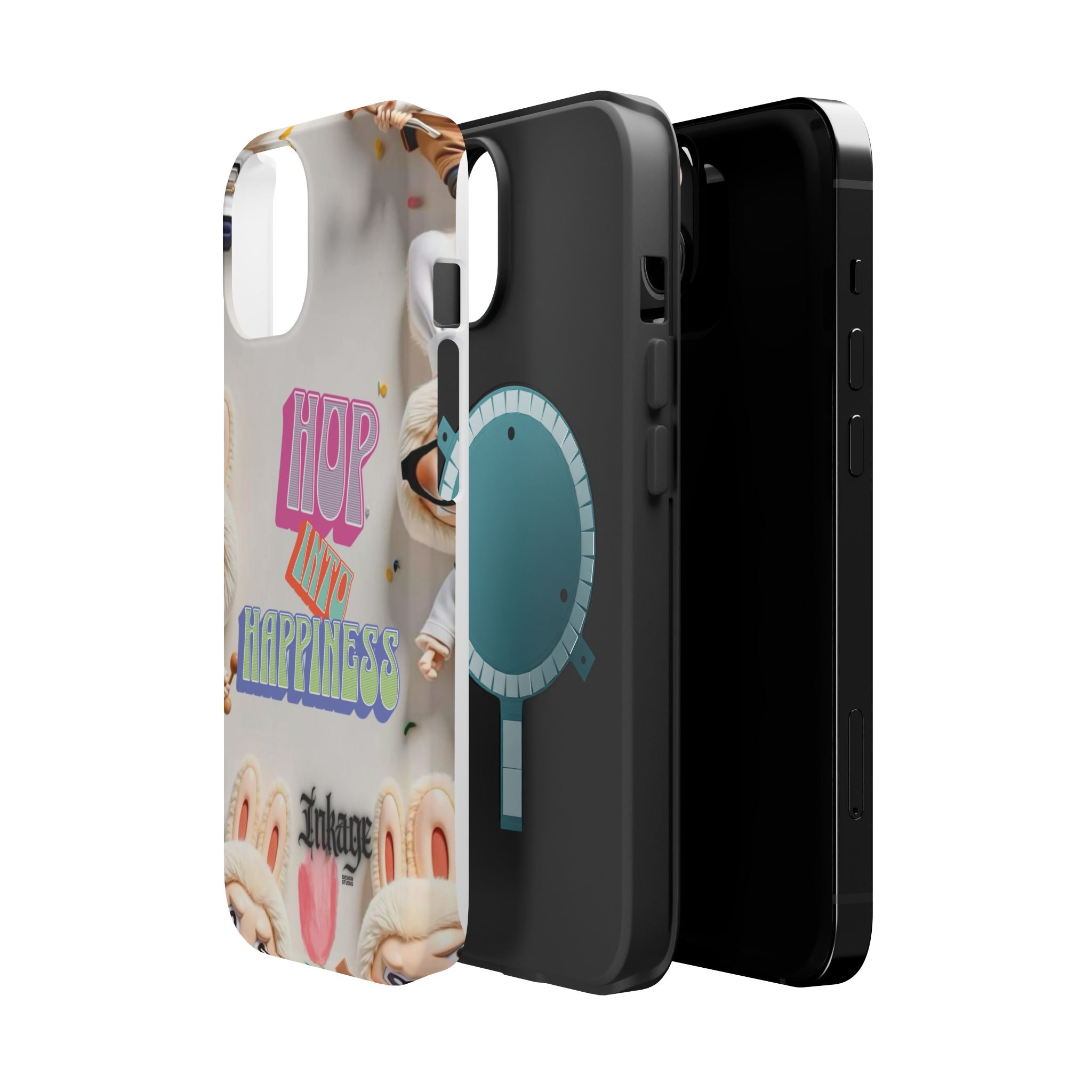 "Hop Into Happiness" Quote Magnetic Phone Case (Animation)