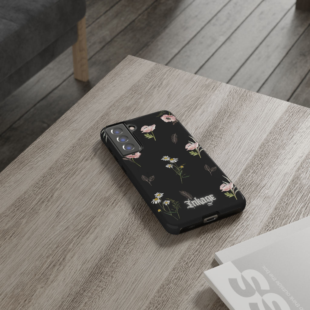 Elegant Black Floral Tough Phone Cases (Minimal)