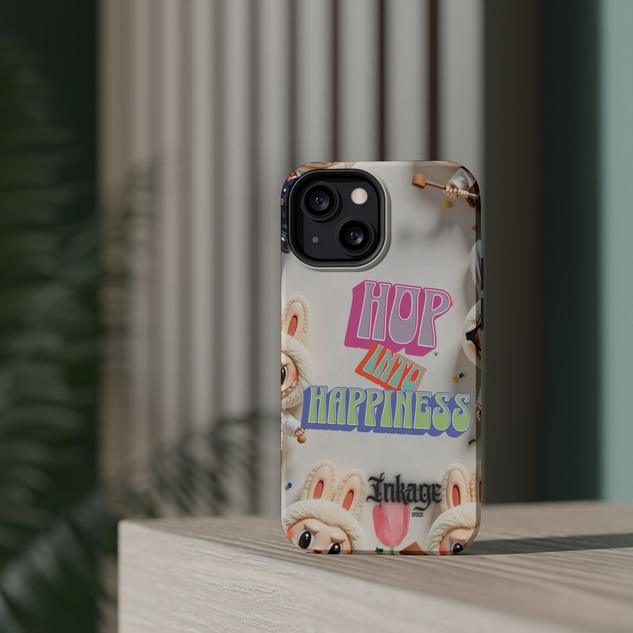 "Hop Into Happiness" Quote Magnetic Phone Case (Animation)