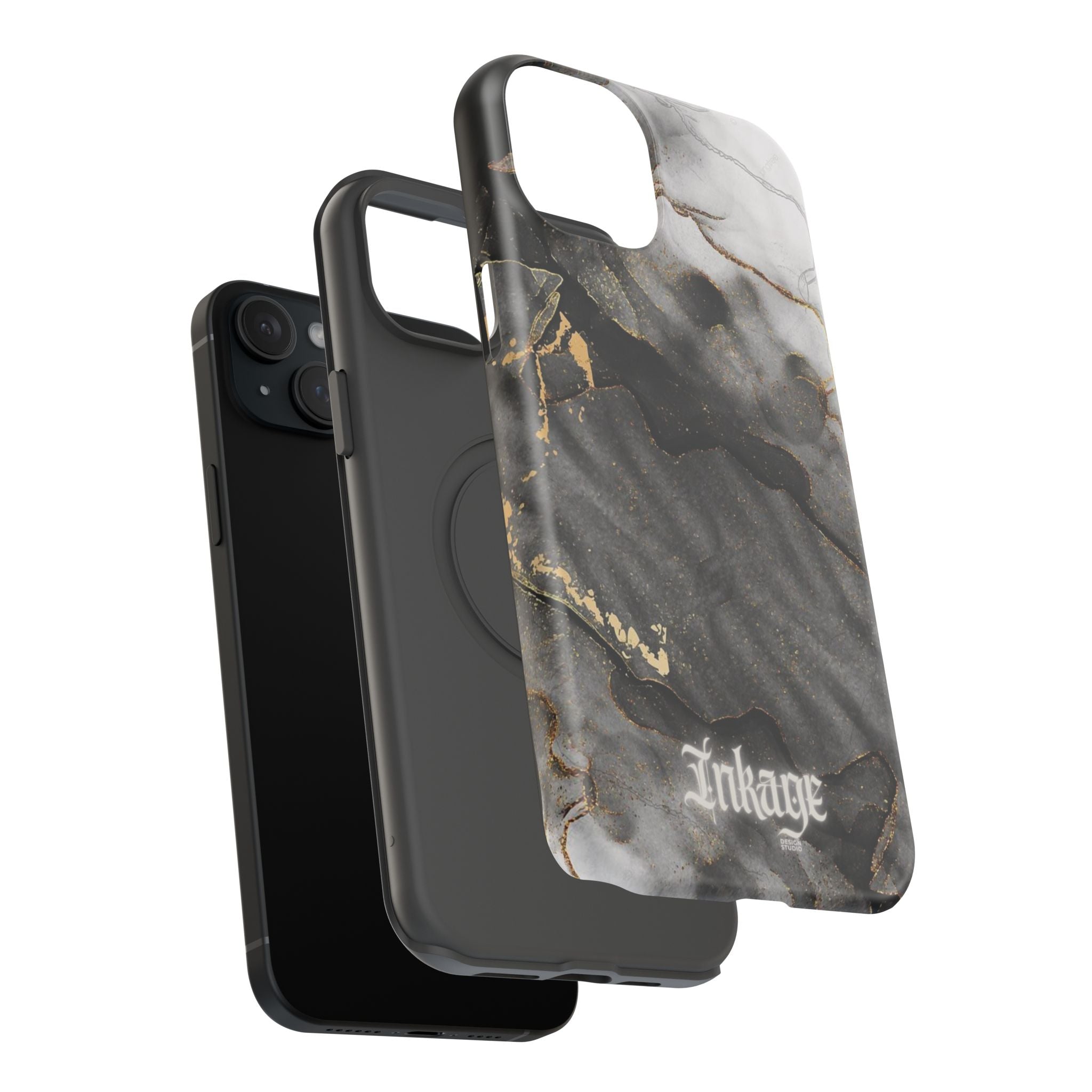White Noir Marble Gold Foil Magnetic Phone Cases
