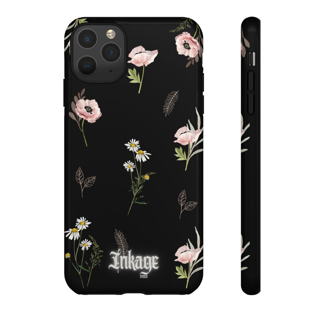 Elegant Black Floral Tough Phone Cases (Minimal)