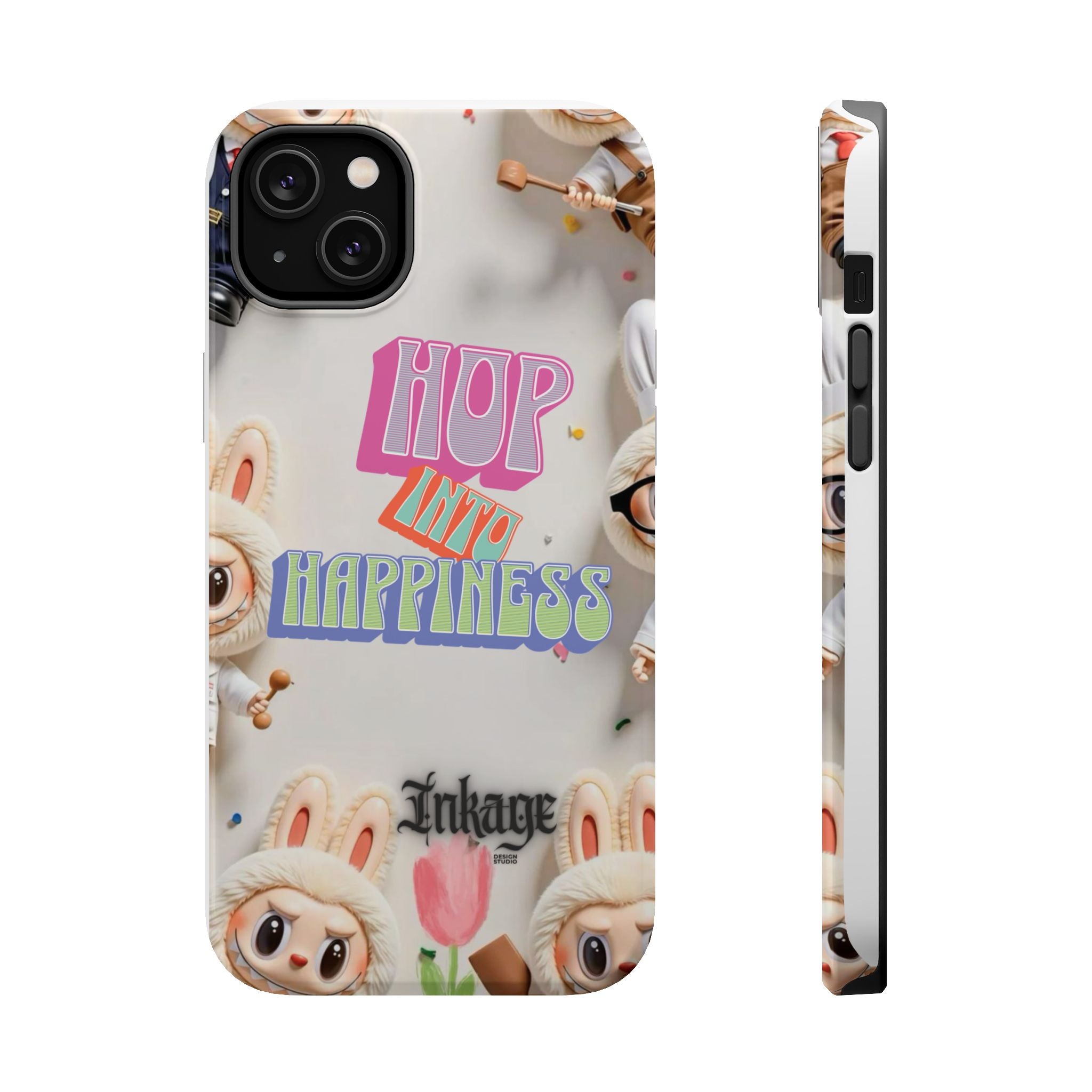"Hop Into Happiness" Quote Magnetic Phone Case (Animation)