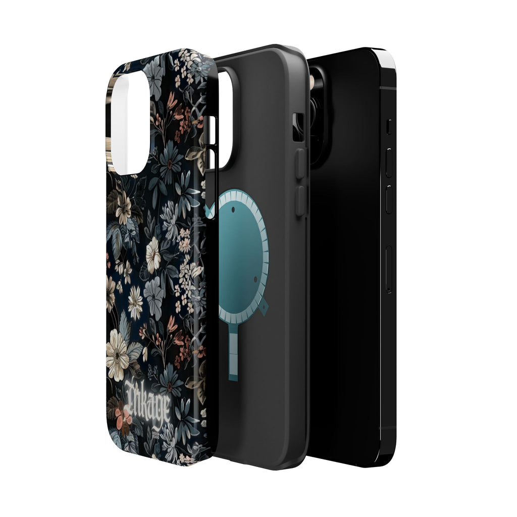 Black Florals Magnetic Phone Cases (Minimal)