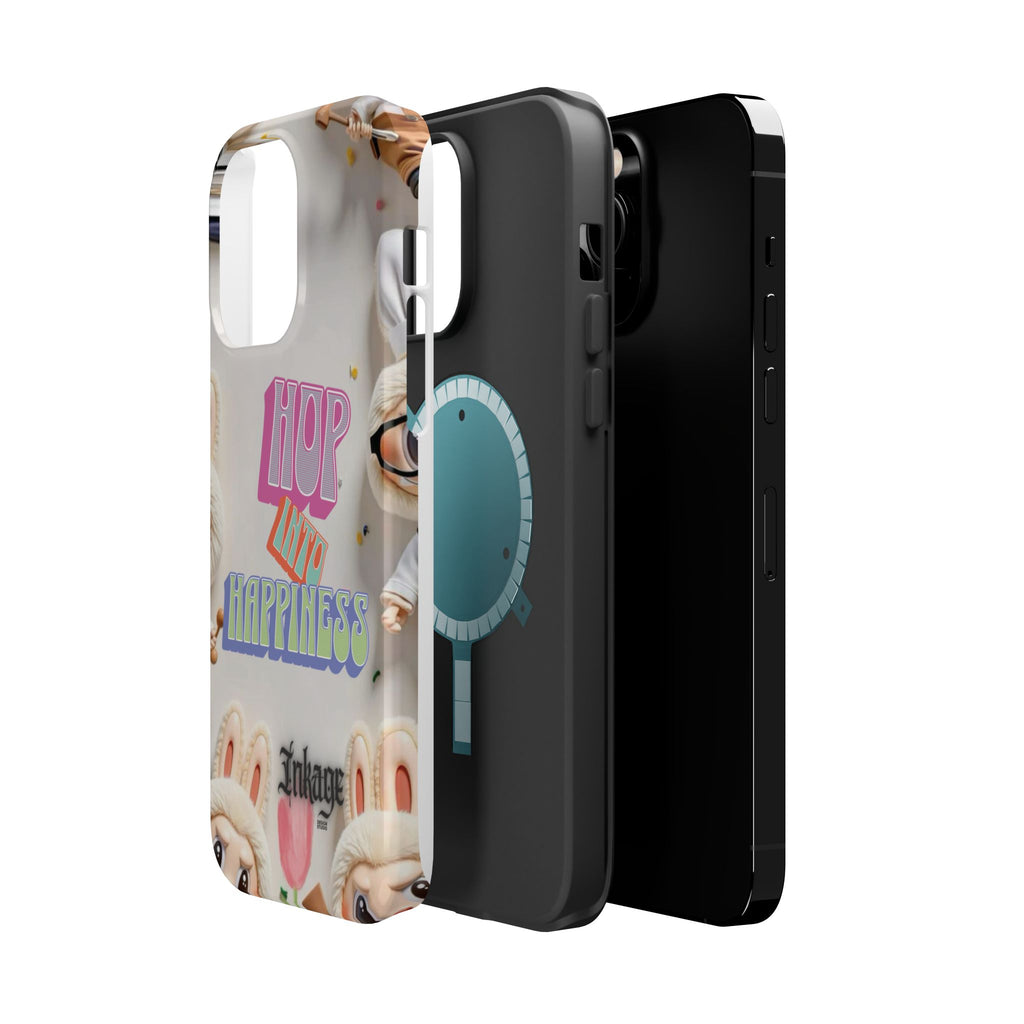 "Hop Into Happiness" Quote Magnetic Phone Case (Animation)