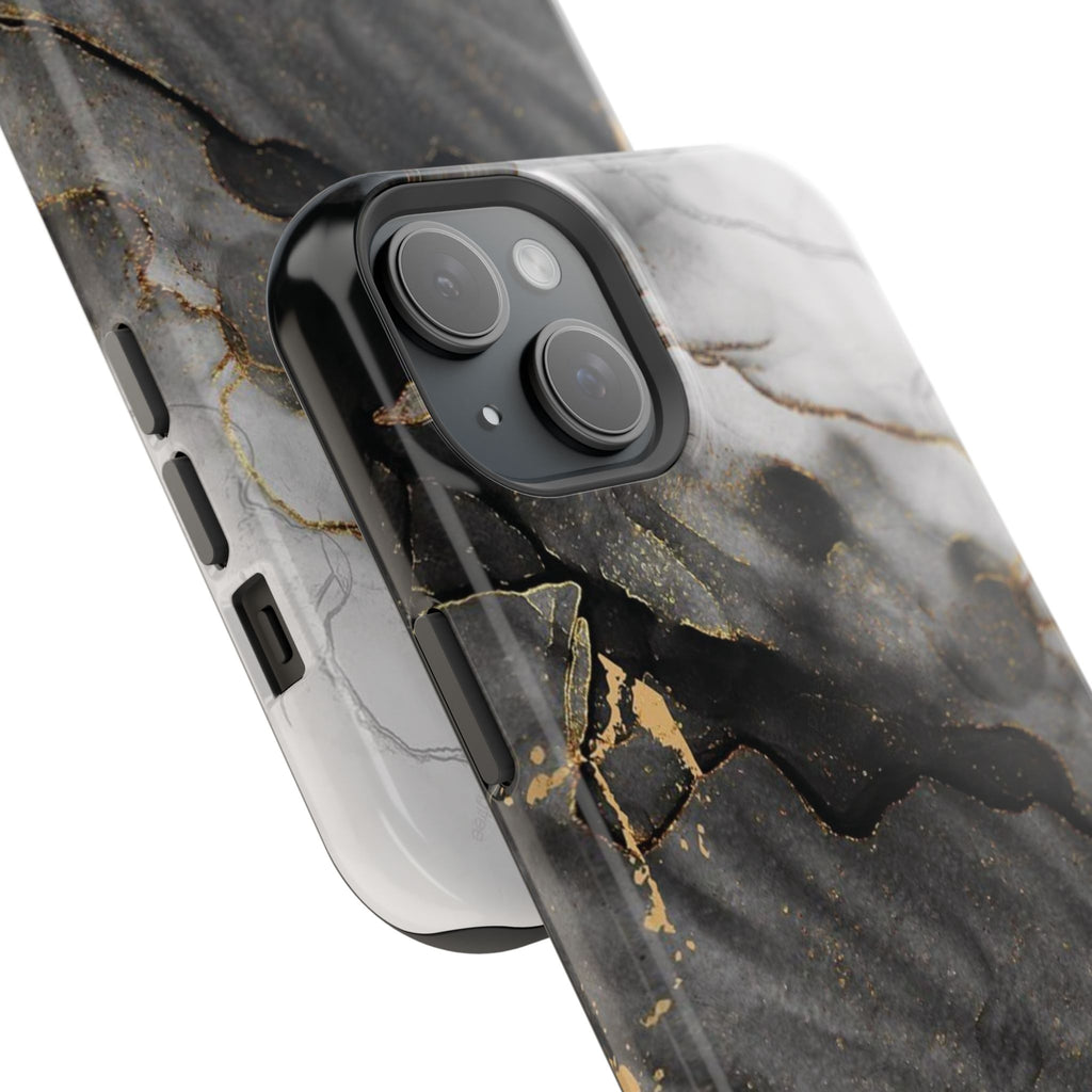 White Noir Marble Gold Foil Magnetic Phone Cases