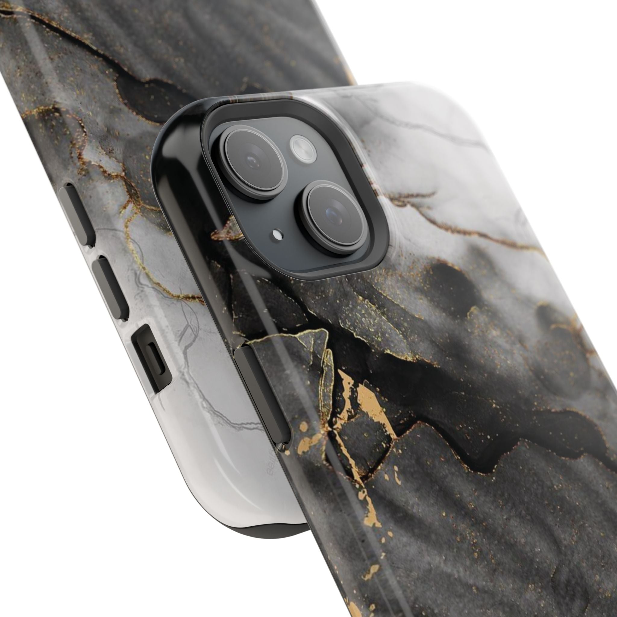 White Noir Marble Gold Foil Magnetic Phone Cases