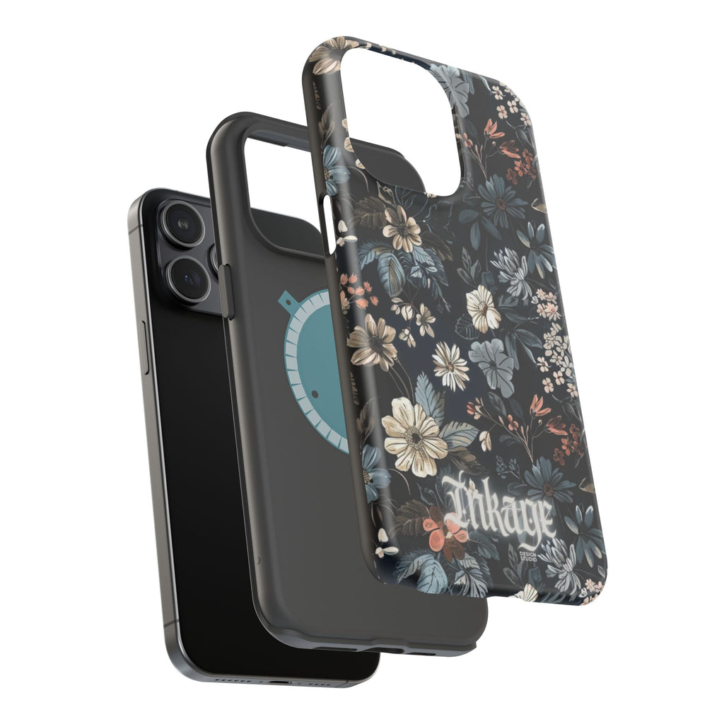 Black Florals Magnetic Phone Cases (Minimal)