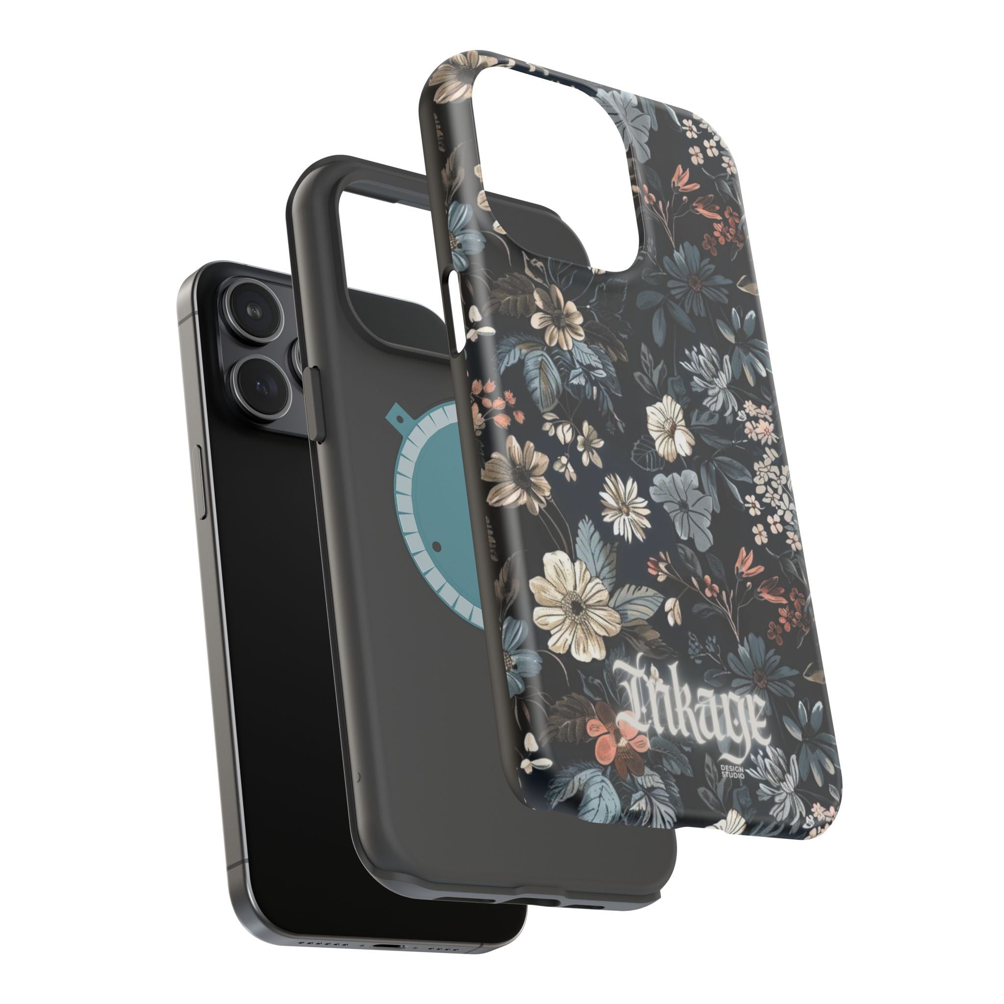 Black Florals Magnetic Phone Cases (Minimal)