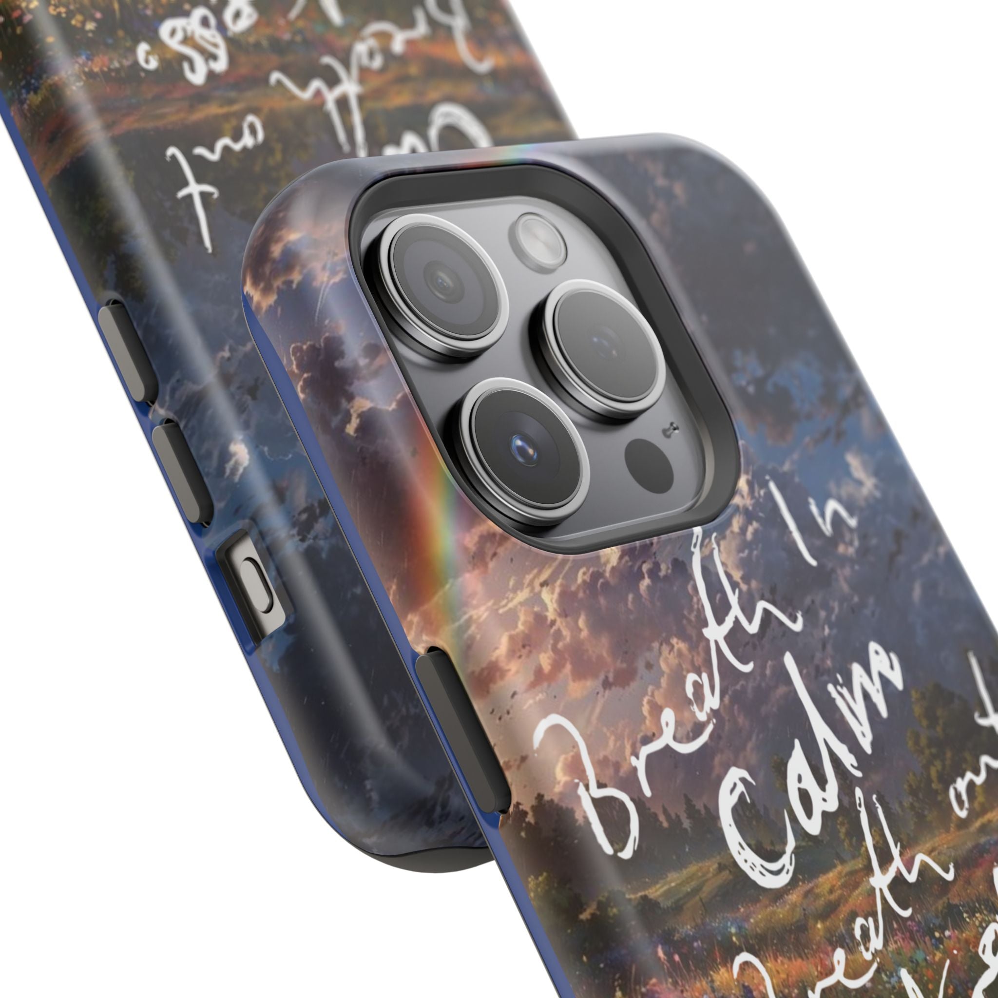 "Breath in Calm Breath out Stress" Quote Magnetic Phone Cases