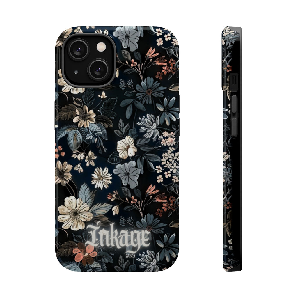Black Florals Magnetic Phone Cases (Minimal)