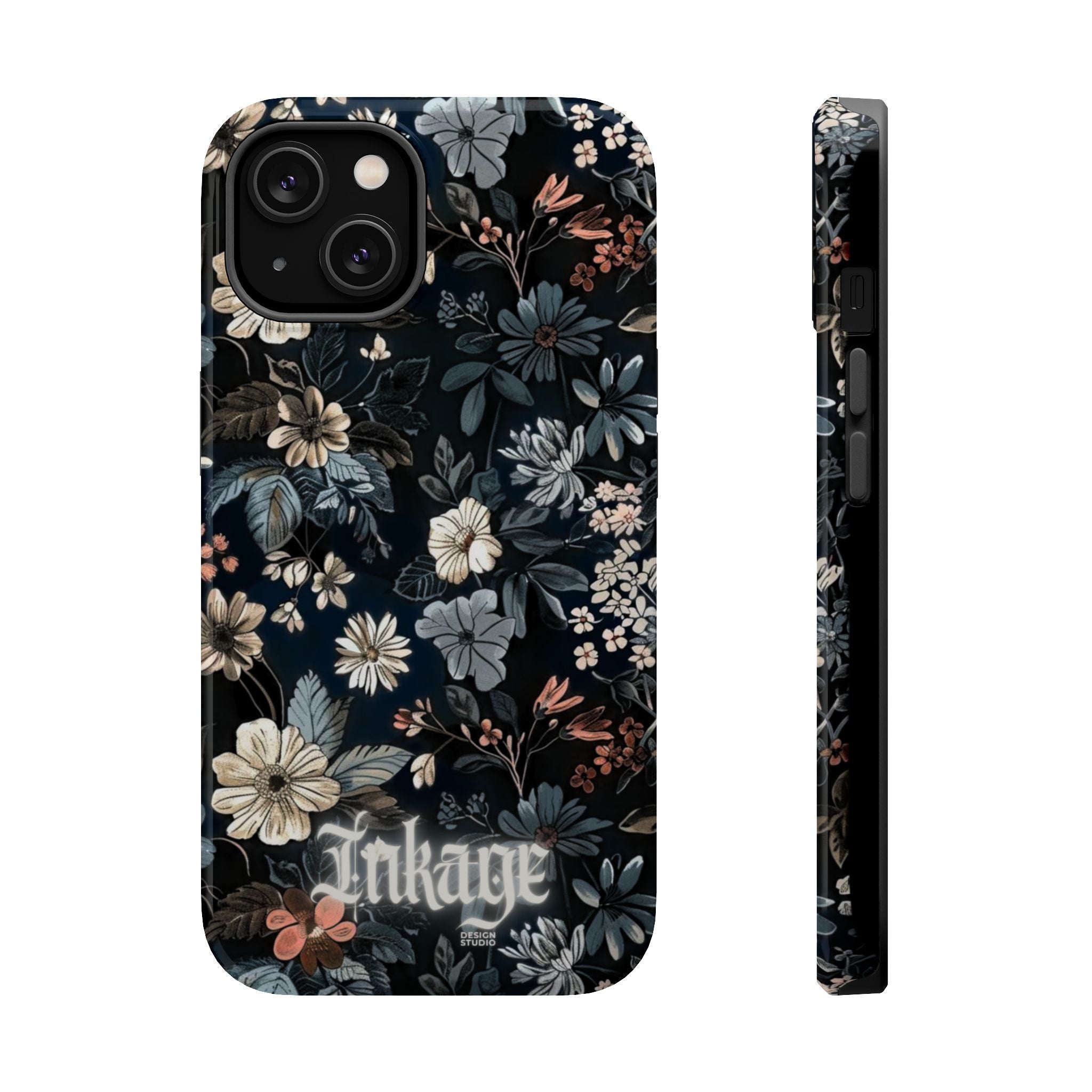 Black Florals Magnetic Phone Cases (Minimal)