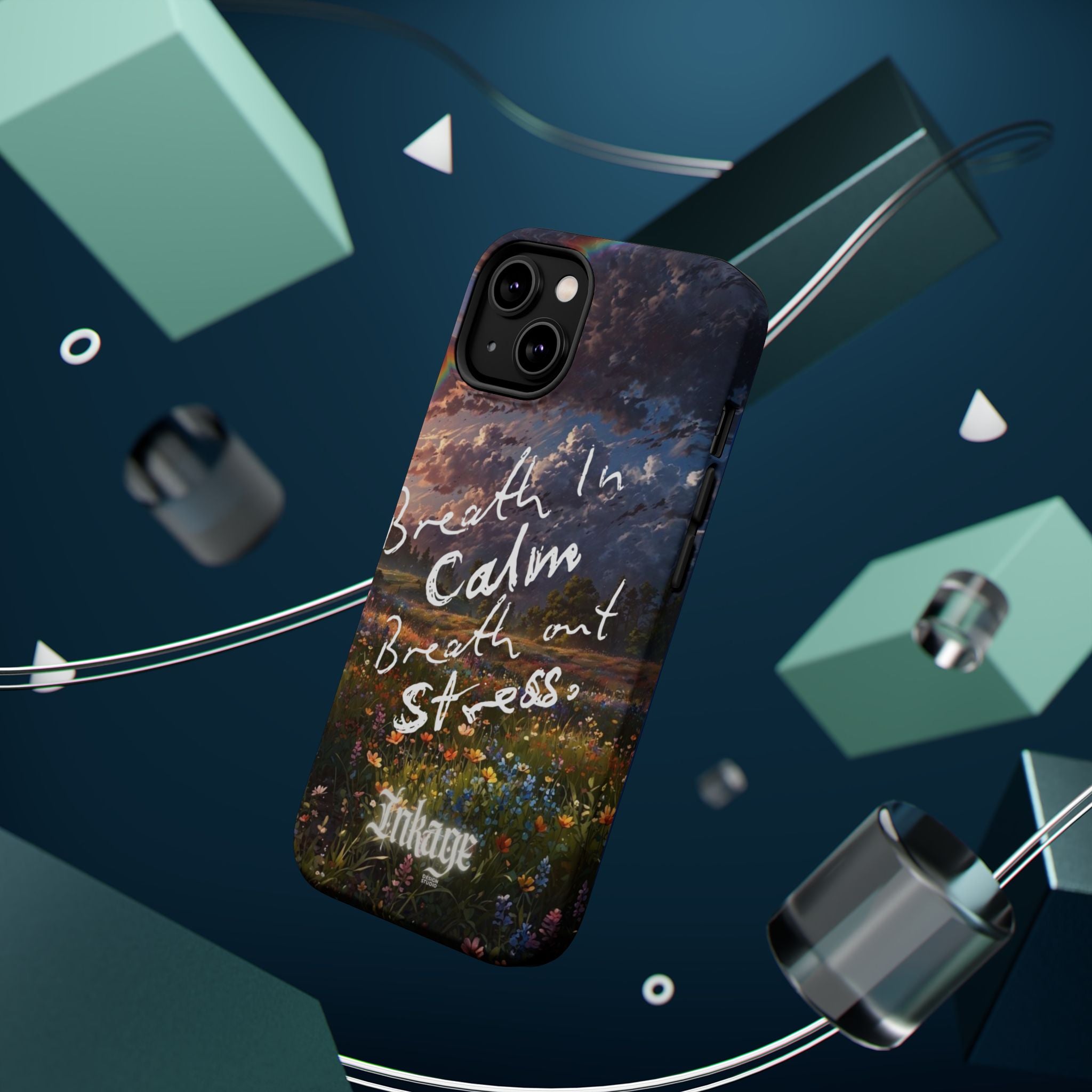"Breath in Calm Breath out Stress" Quote Magnetic Phone Cases