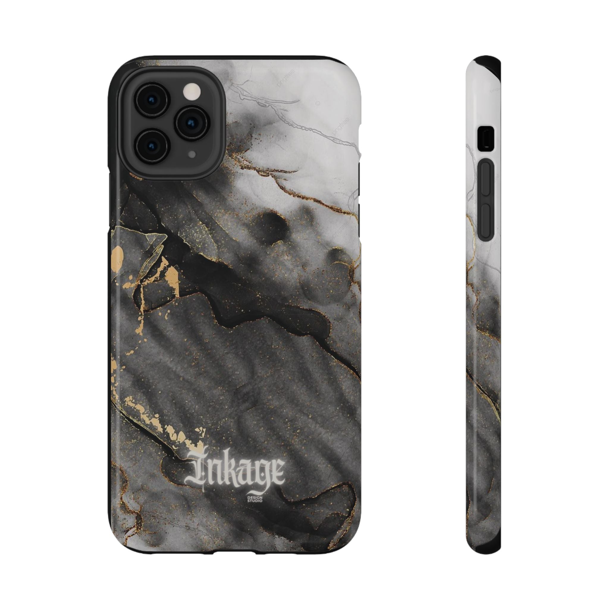 White Noir Marble Gold Foil Magnetic Phone Cases (Minimal)