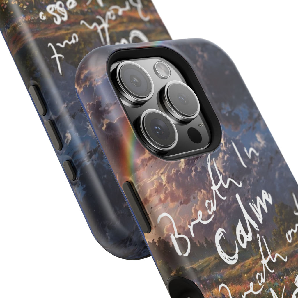 "Breath in Calm Breath out Stress" Quote Magnetic Phone Cases