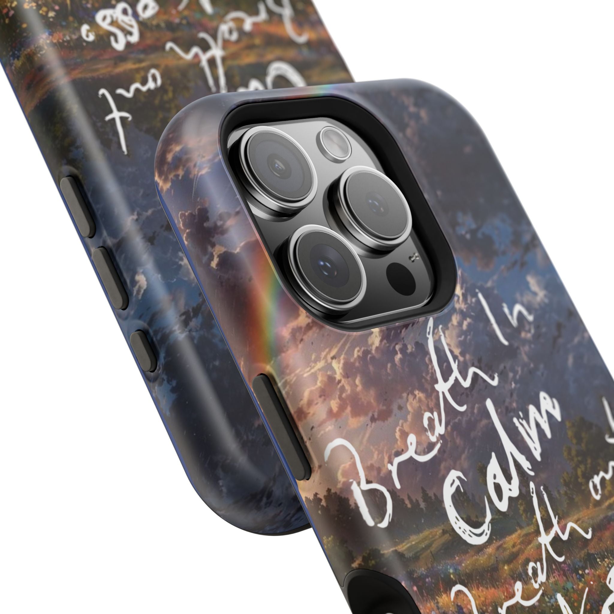 "Breath in Calm Breath out Stress" Quote Magnetic Phone Cases