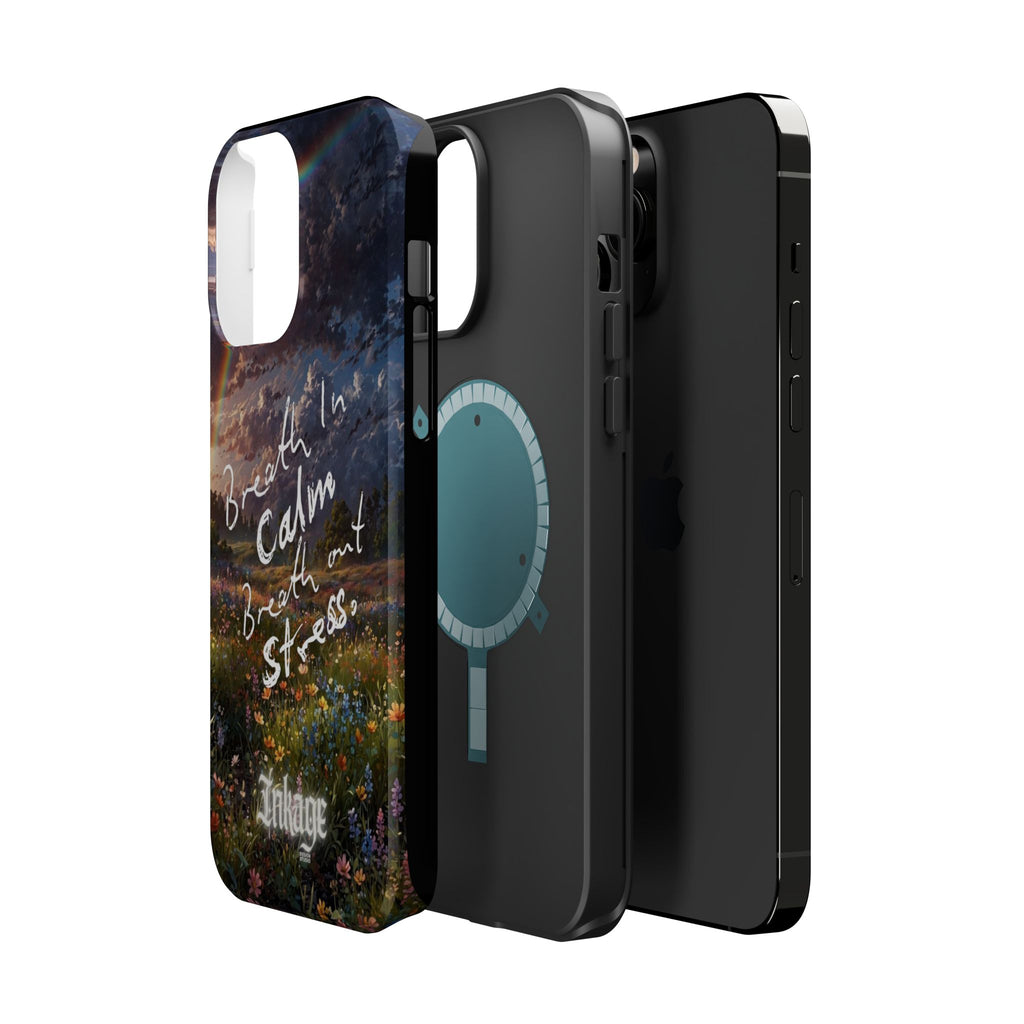 "Breath in Calm Breath out Stress" Magnetic Phone Cases (Quote)