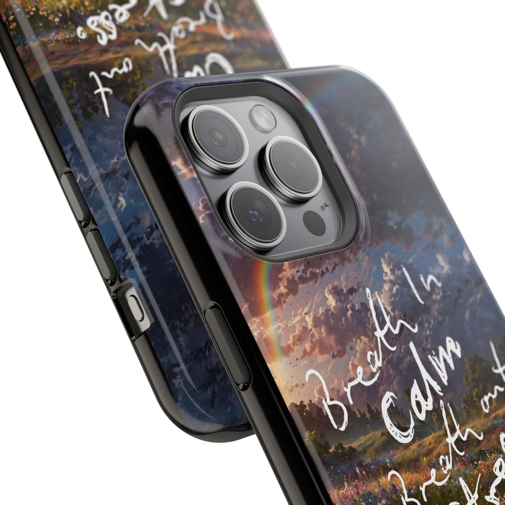 "Breath in Calm Breath out Stress" Magnetic Phone Cases (Quote)