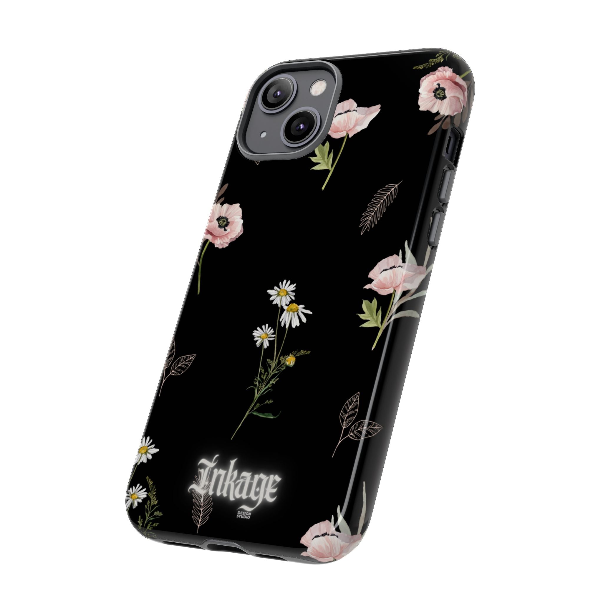 Elegant Black Florals Tough Phone Cases (Minimal)