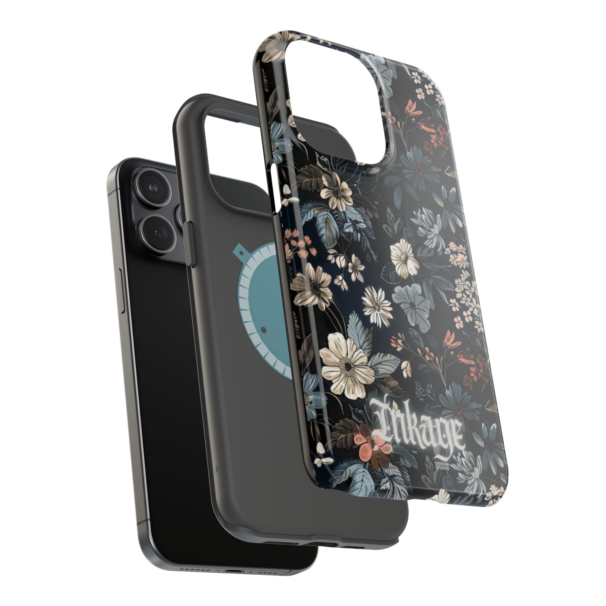 Black Florals Magnetic Phone Cases (Minimal)