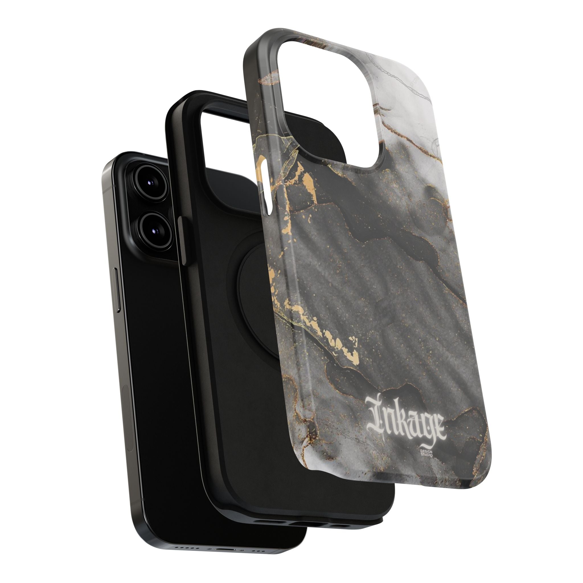 White Noir Marble Gold Foil Magnetic Phone Cases