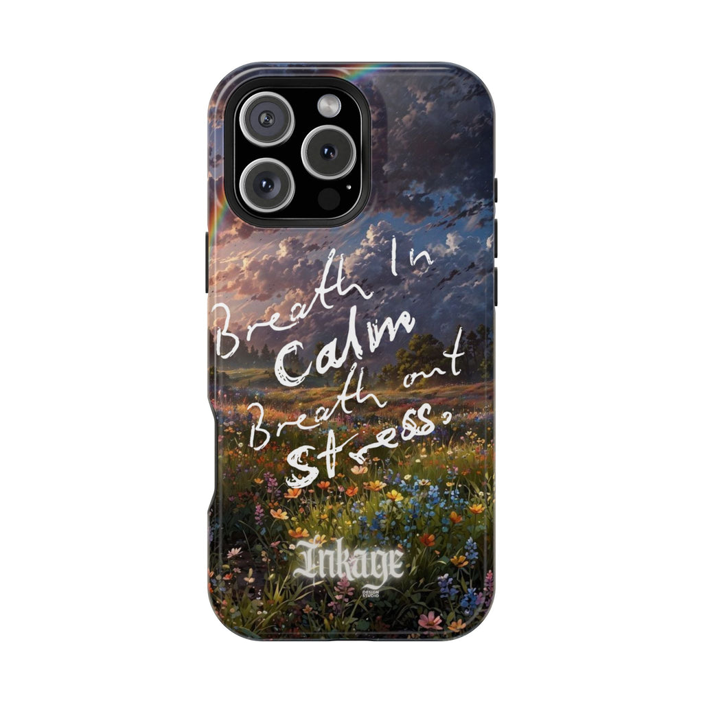 "Breath in Calm Breath out Stress" Quote Magnetic Phone Cases