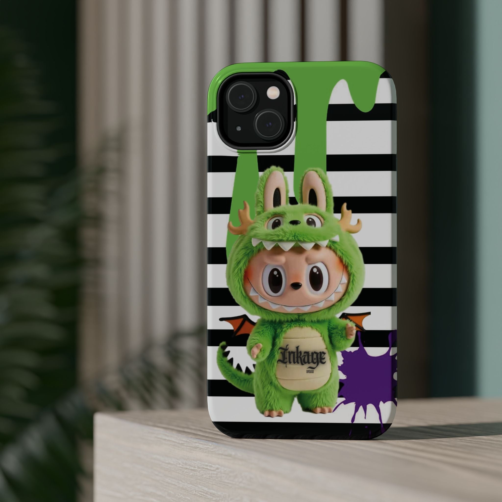 Greenie Labubu Spooky Magnetic Phone Case (Animation)