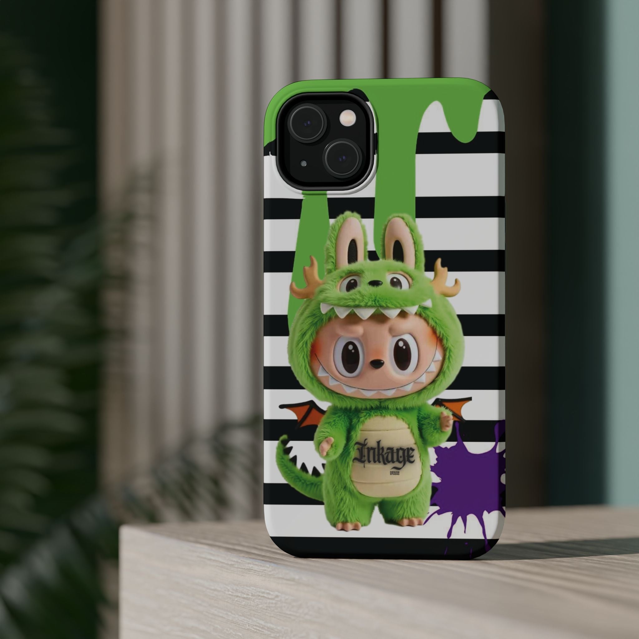 Greenie Labubu Spooky Magnetic Phone Case (Animation)
