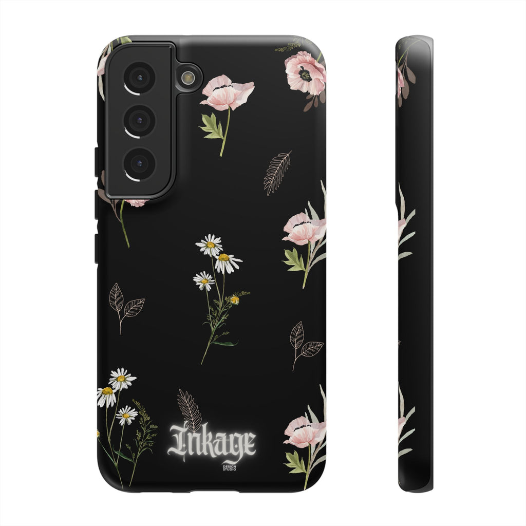 Elegant Black Floral Tough Phone Cases (Minimal)