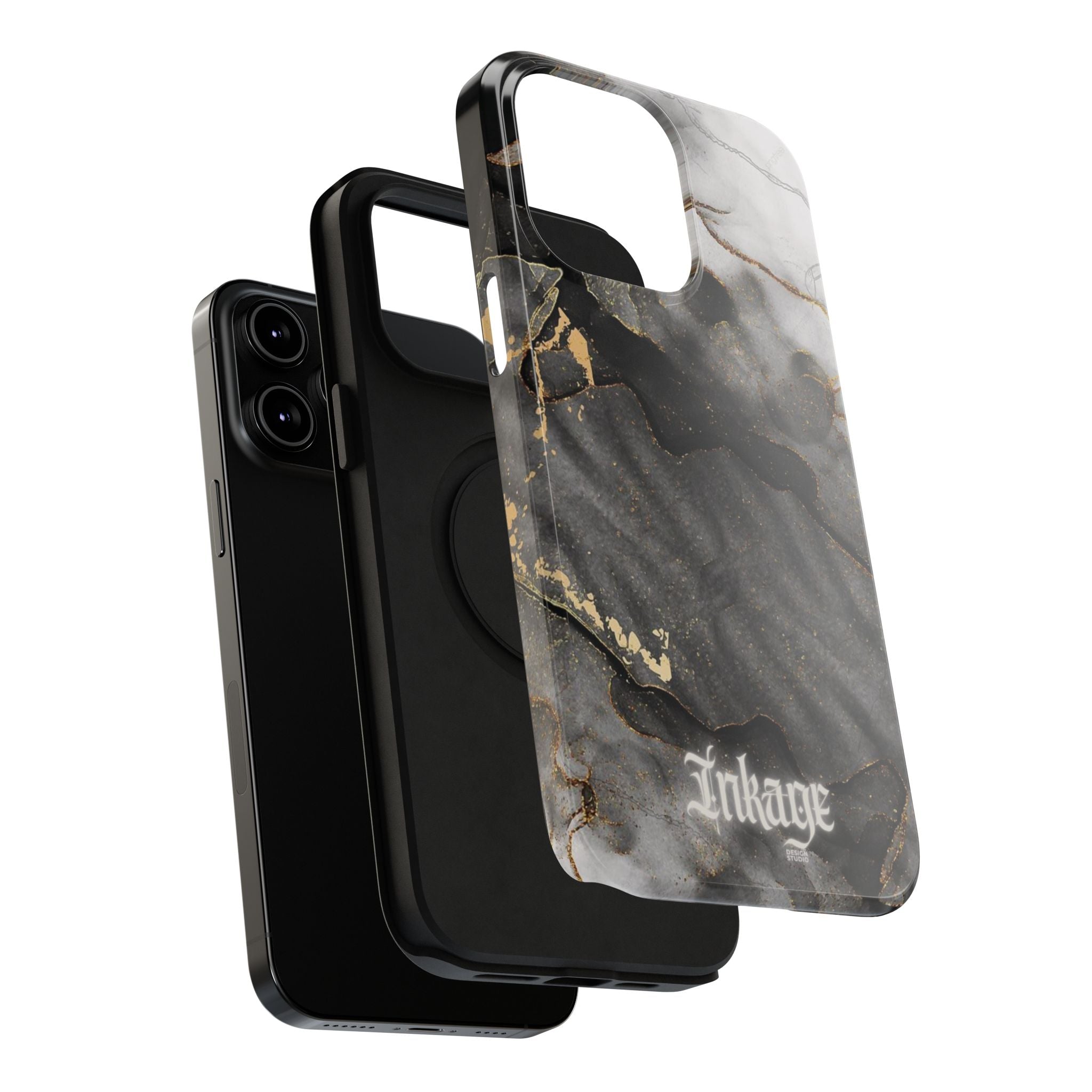 White Noir Marble Gold Foil Magnetic Phone Cases