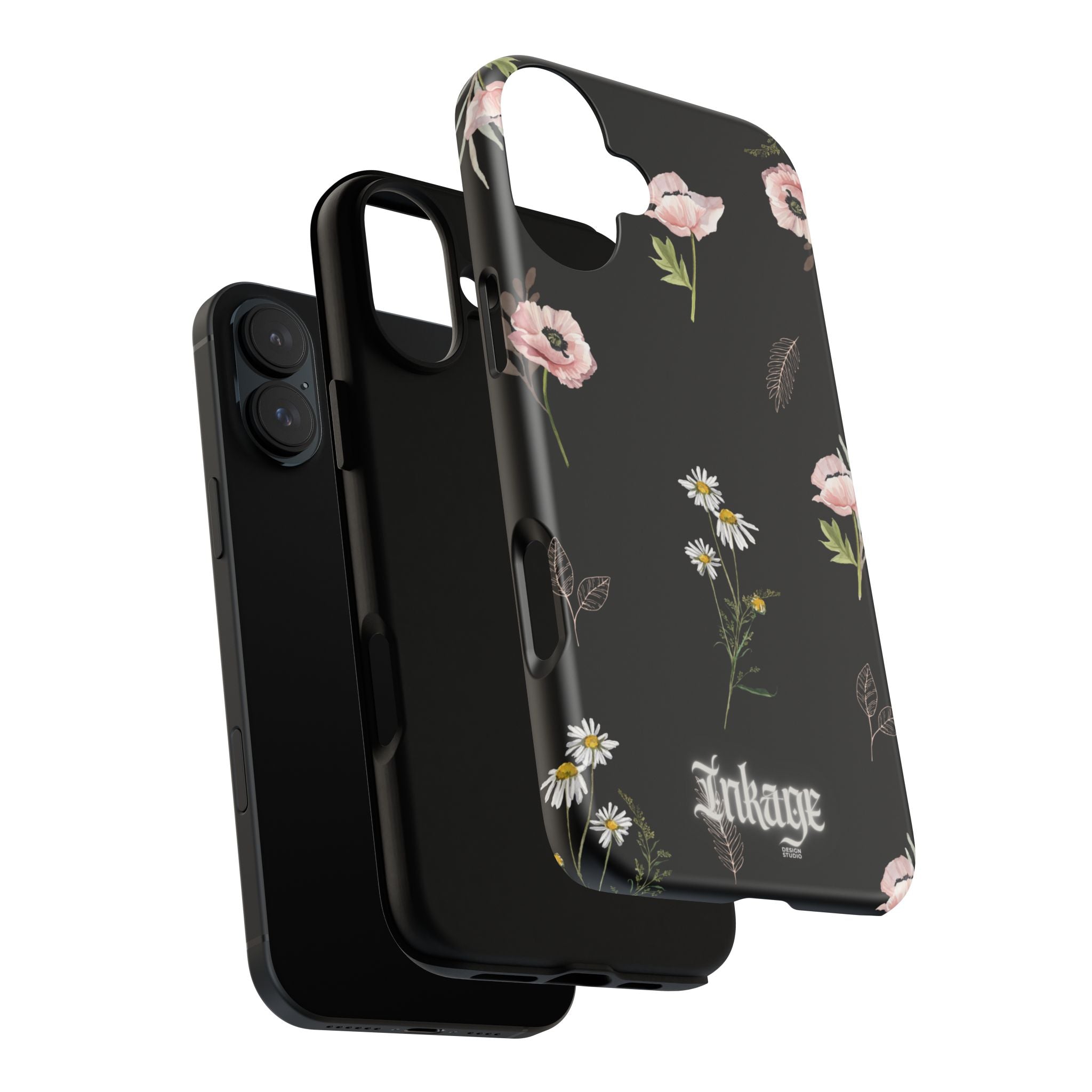 Elegant Black Florals Tough Phone Cases (Minimal)