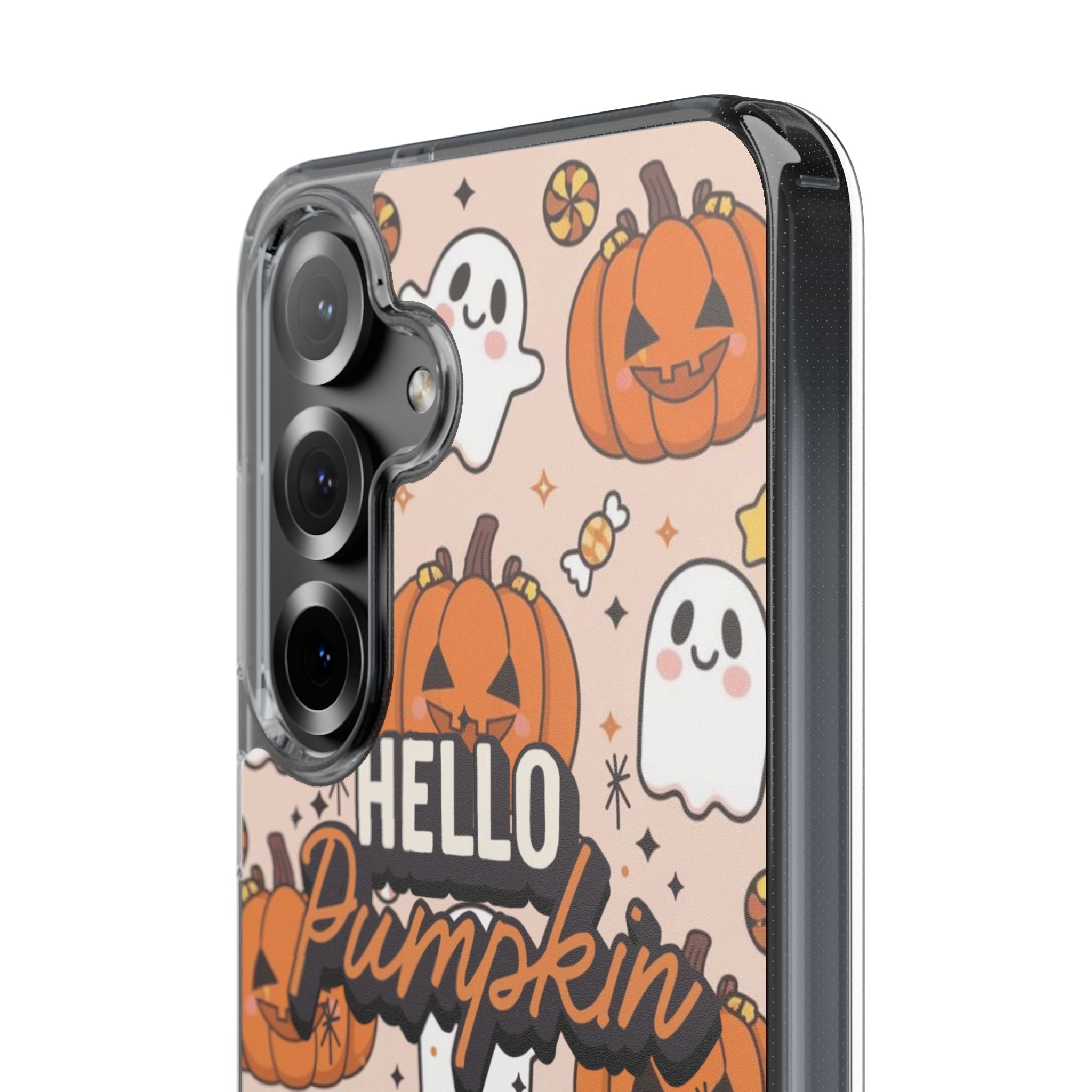 Cute Pumpkin Ghost Clear Impact Phone Case (Season)