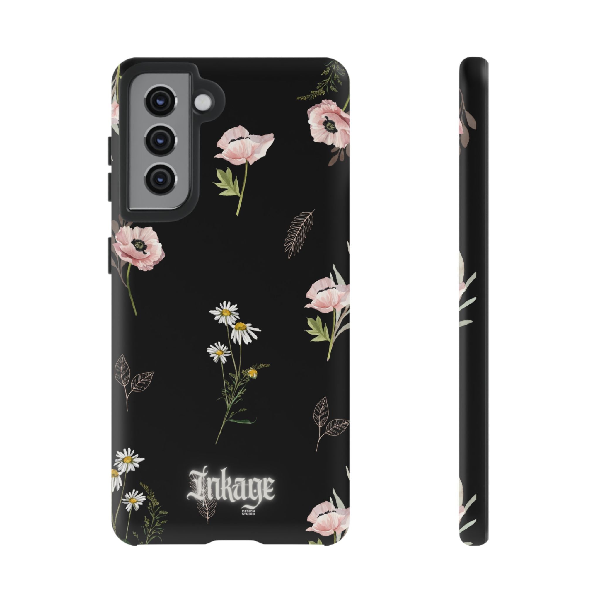 Elegant Black Florals Tough Phone Cases (Minimal)