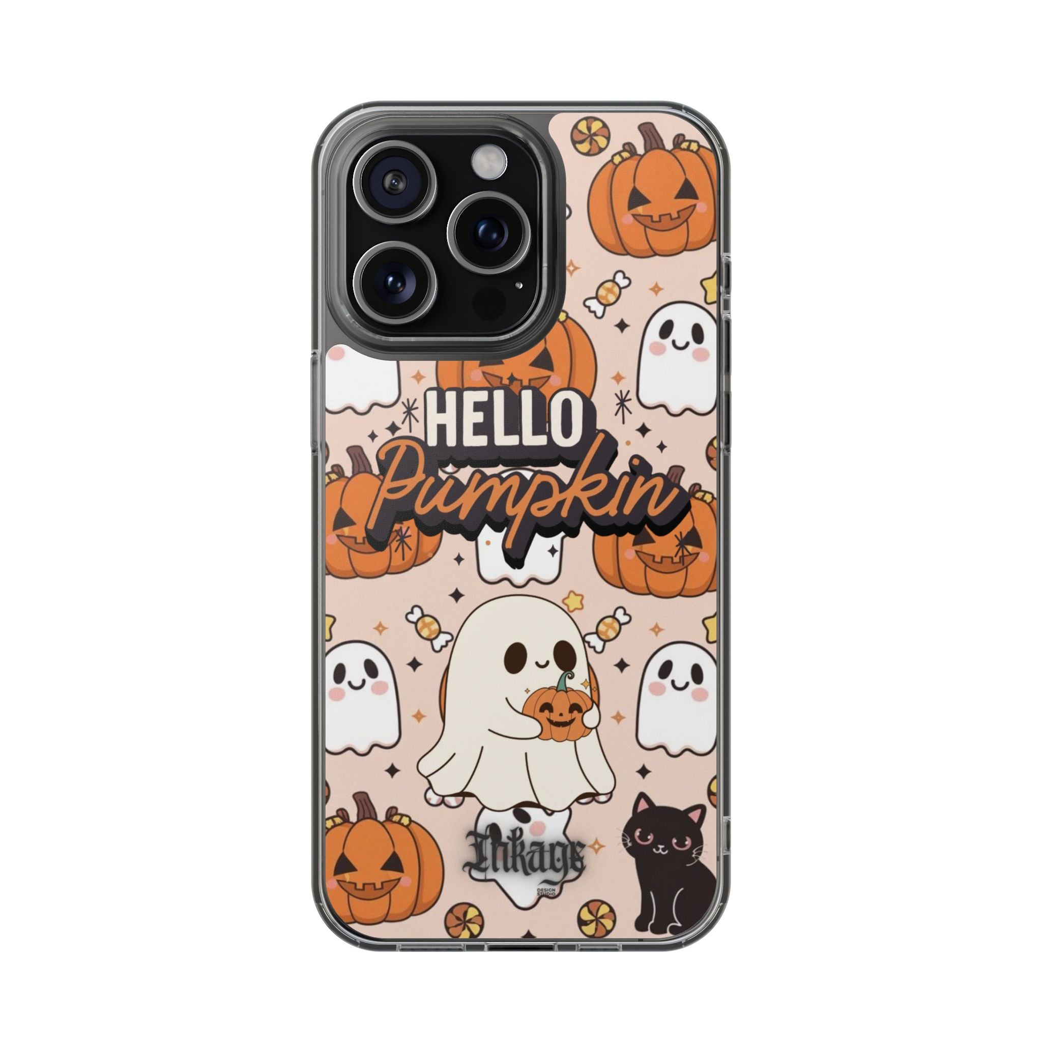 Cute Pumpkin Ghost Clear Impact Phone Case (Season)