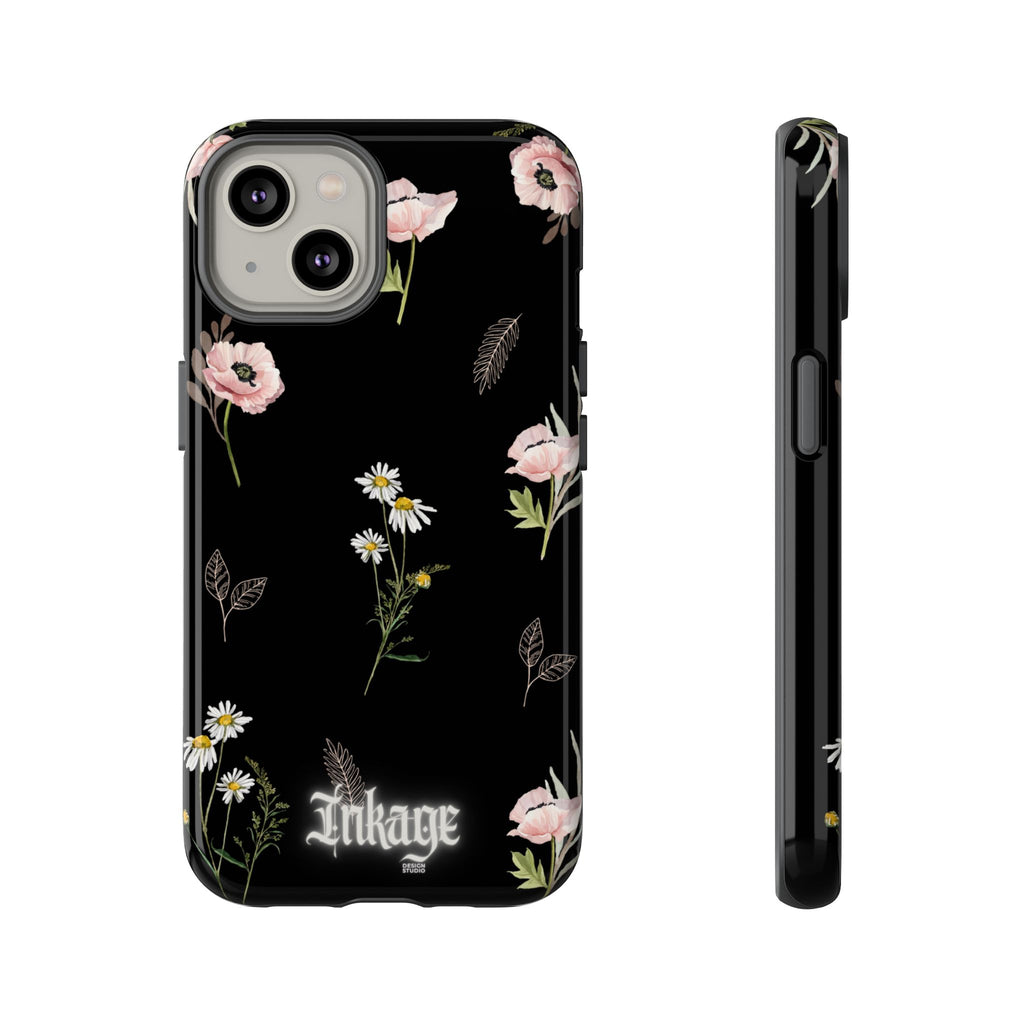 Elegant Black Floral Tough Phone Cases (Minimal)