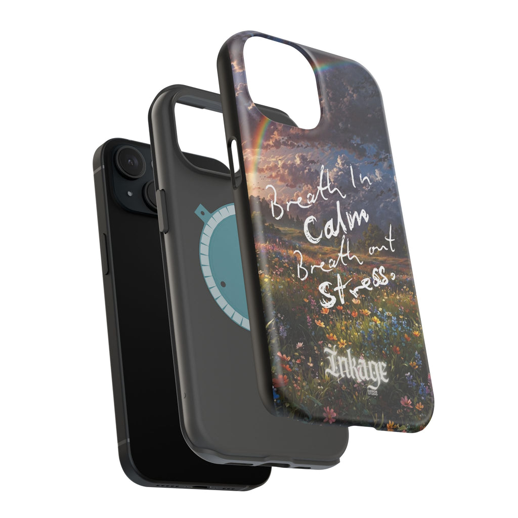 "Breath in Calm Breath out Stress" Magnetic Phone Cases (Quote)