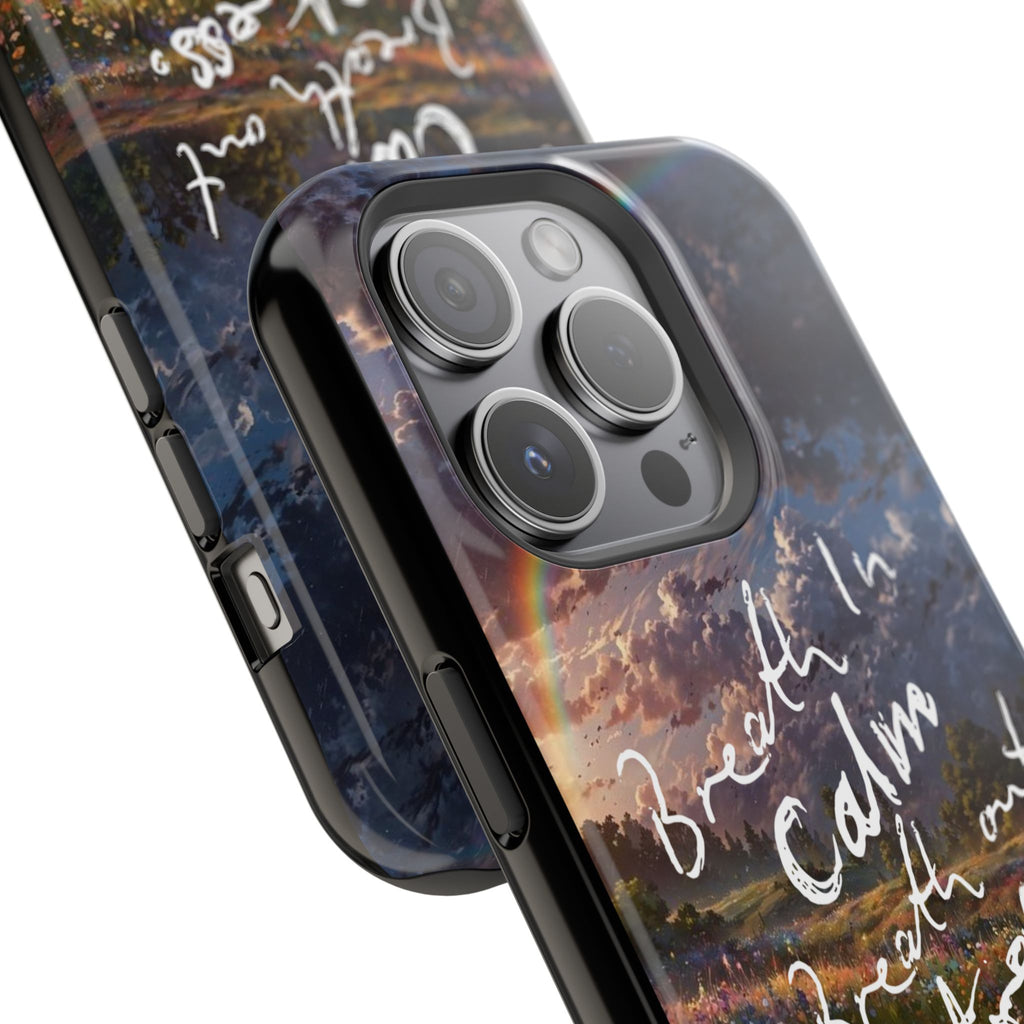 "Breath in Calm Breath out Stress" Magnetic Phone Cases (Quote)
