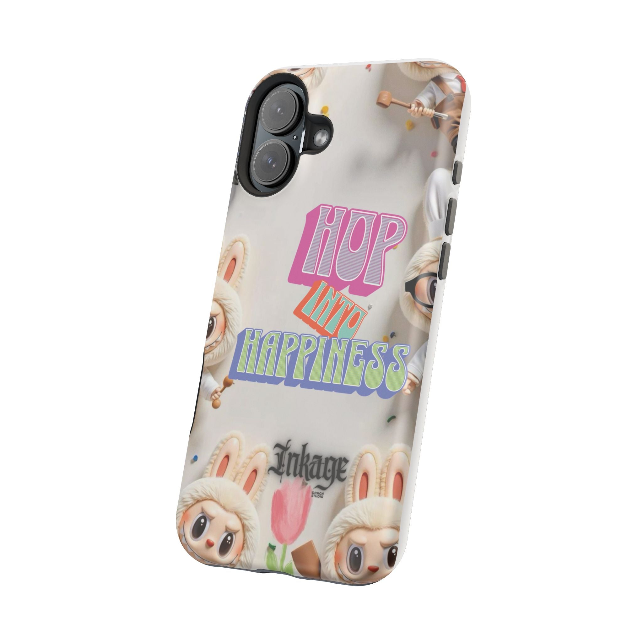 "Hop Into Happiness" Quote Magnetic Phone Case (Animation)