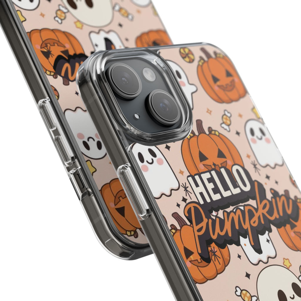 Cute Pumpkin Ghost Clear Impact Phone Case (Season)