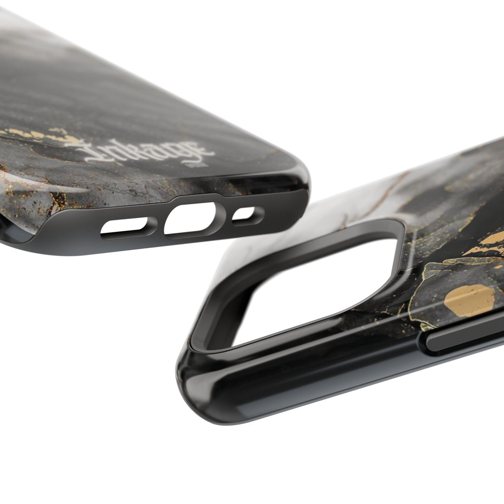 White Noir Marble Gold Foil Magnetic Phone Cases (Minimal)