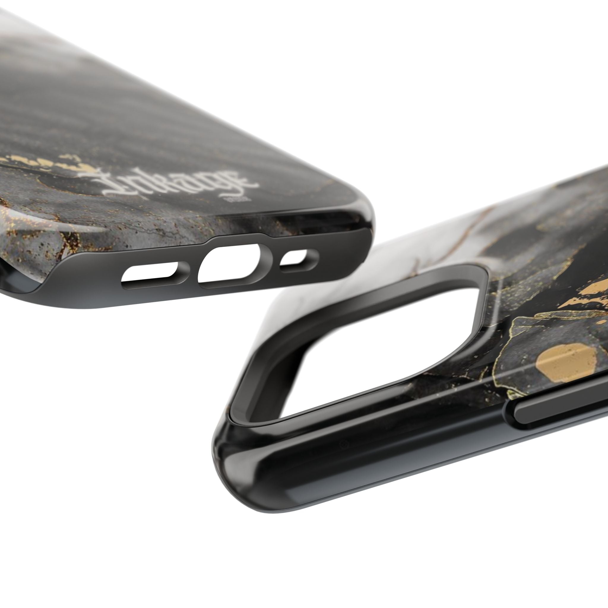 White Noir Marble Gold Foil Magnetic Phone Cases (Minimal)