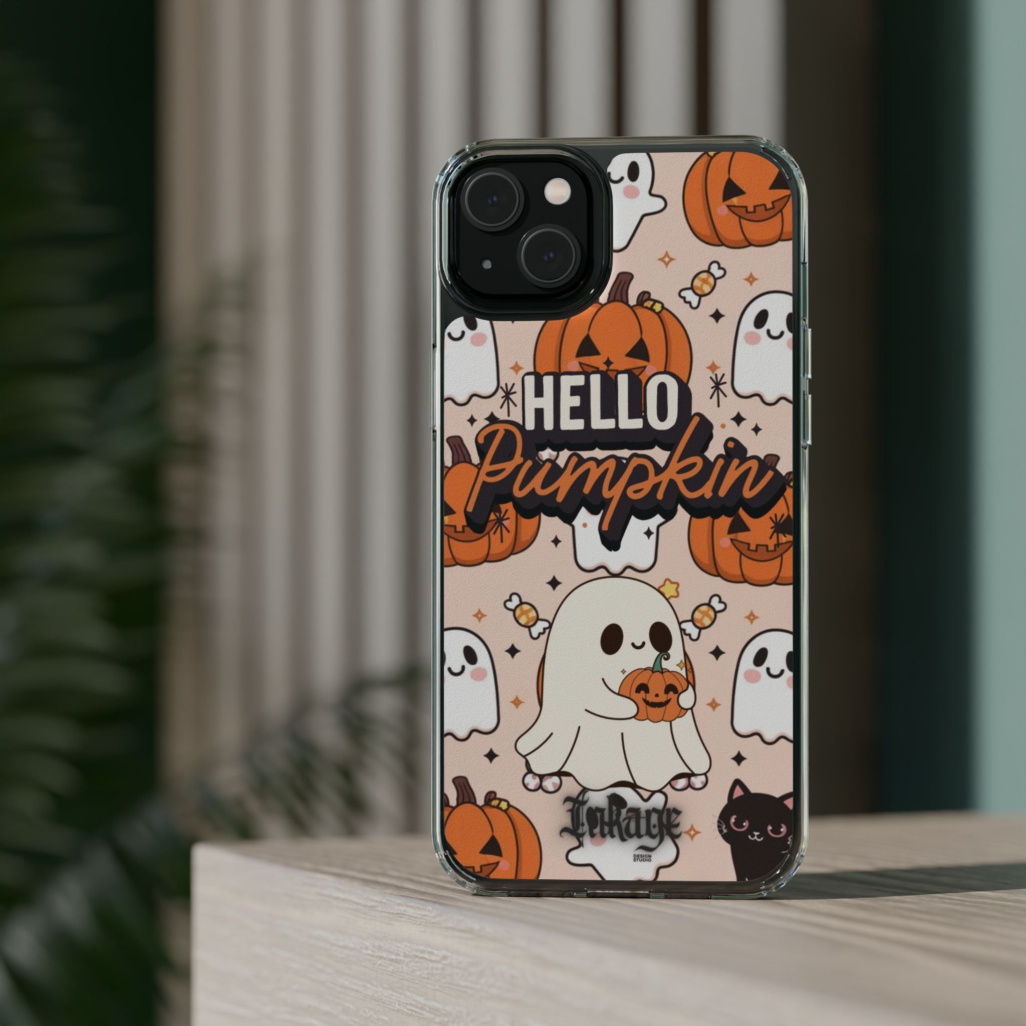 Cute Pumpkin Ghost Clear Impact Phone Case (Season)