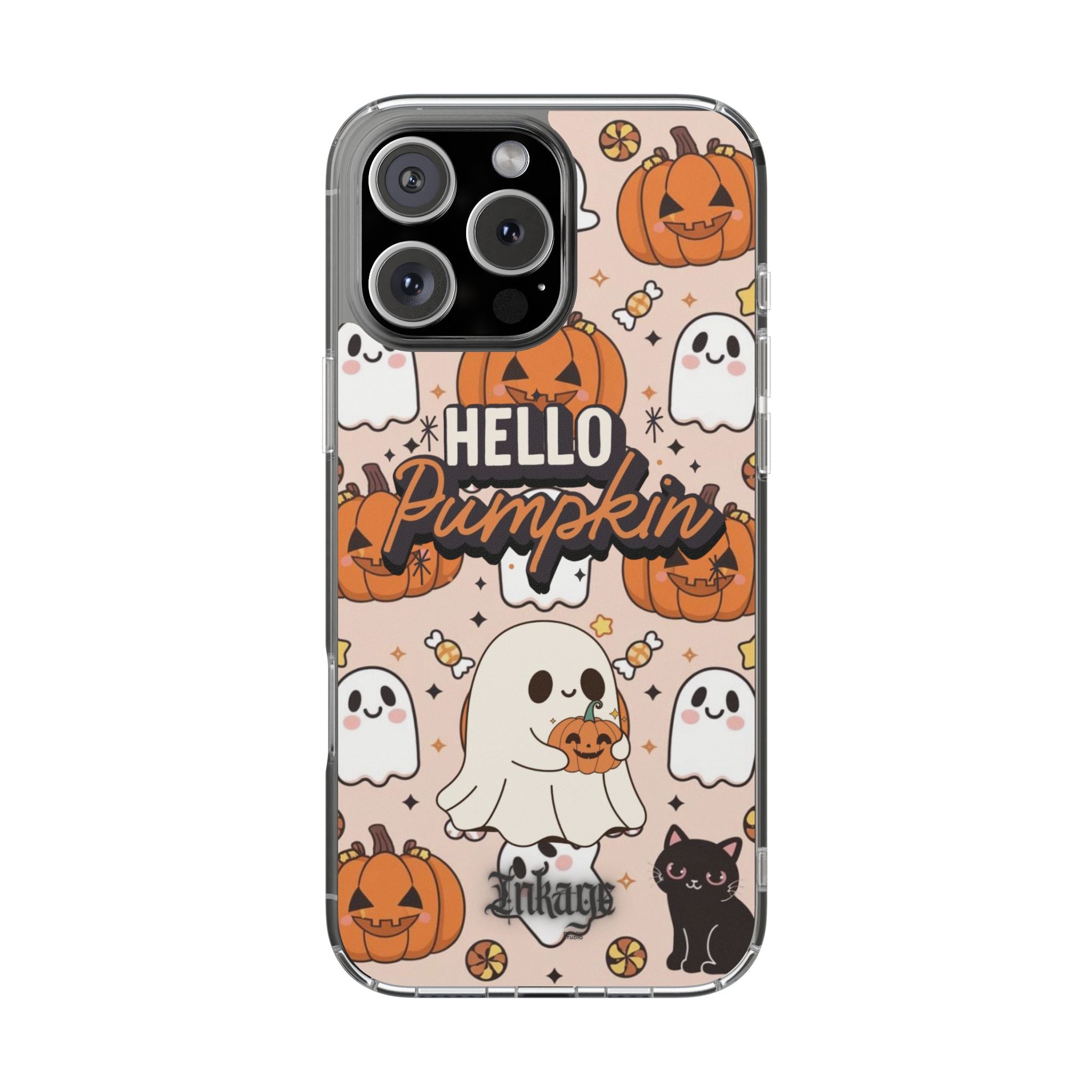 Cute Pumpkin Ghost Clear Impact Phone Case (Season)