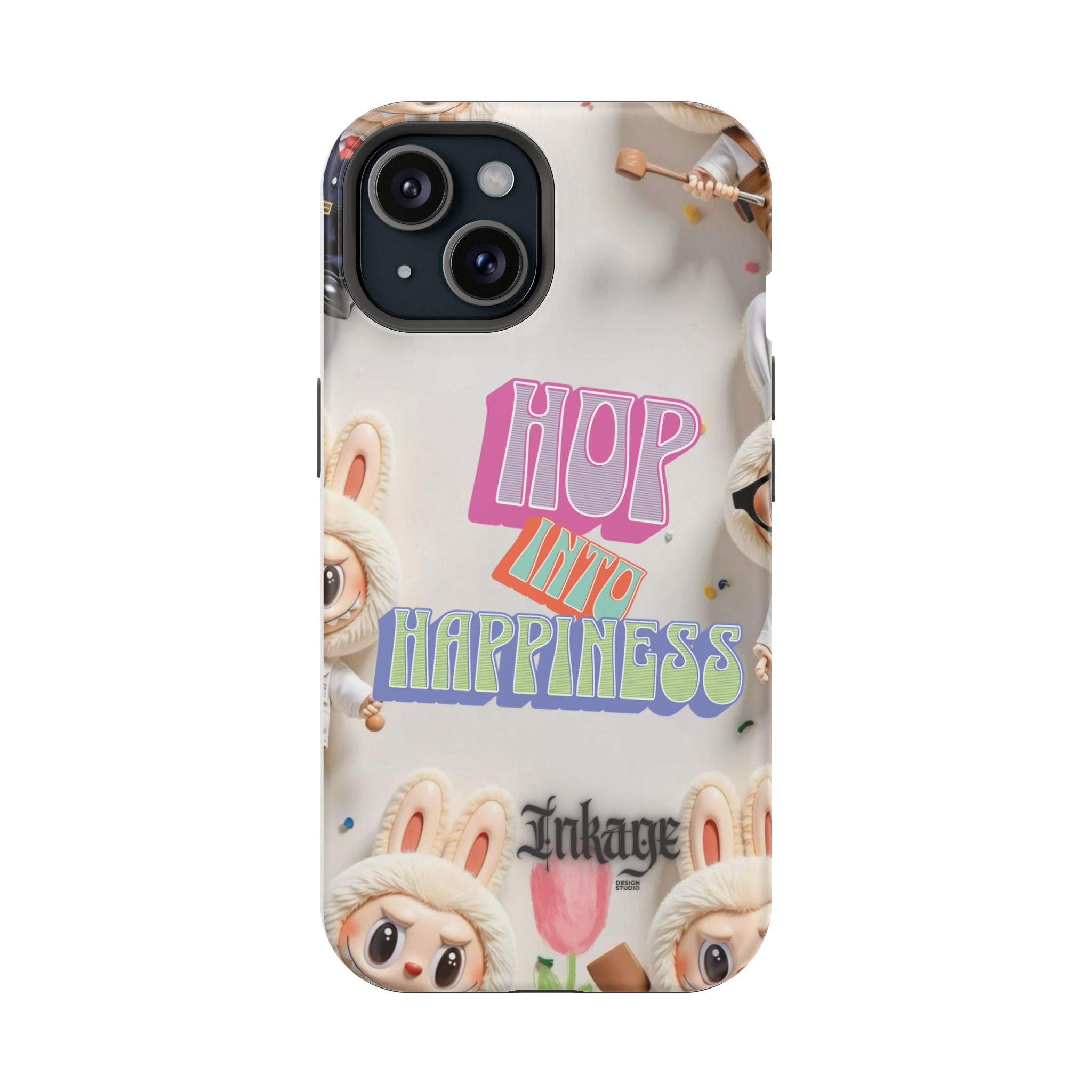 "Hop Into Happiness" Quote Magnetic Phone Case (Animation)