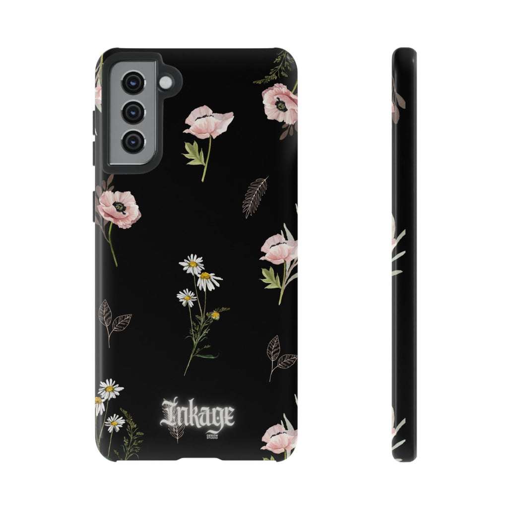 Elegant Black Florals Tough Phone Cases (Minimal)