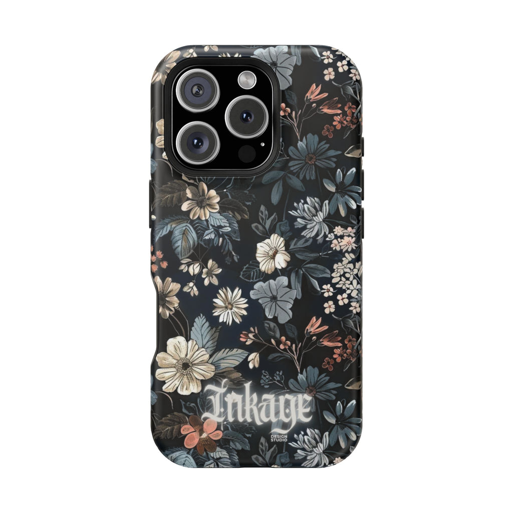 Black Florals Magnetic Phone Cases (Minimal)