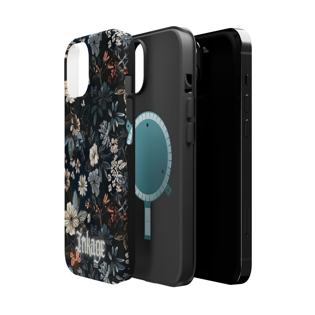 Black Florals Magnetic Phone Cases (Minimal)