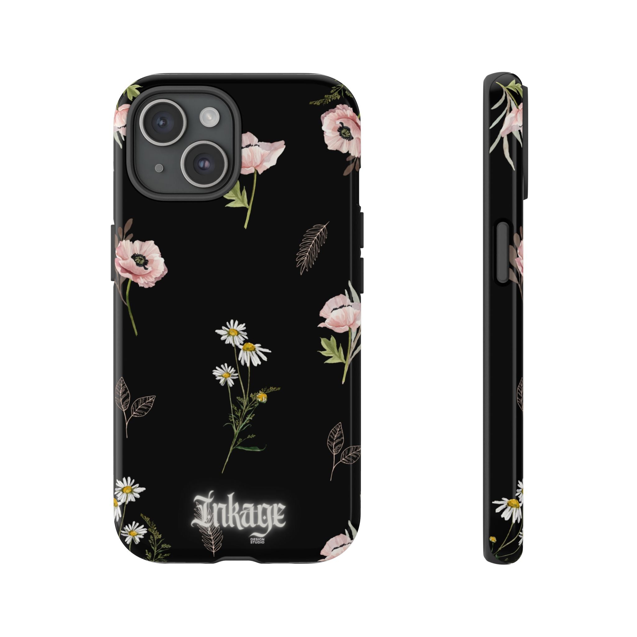 Elegant Black Florals Tough Phone Cases (Minimal)