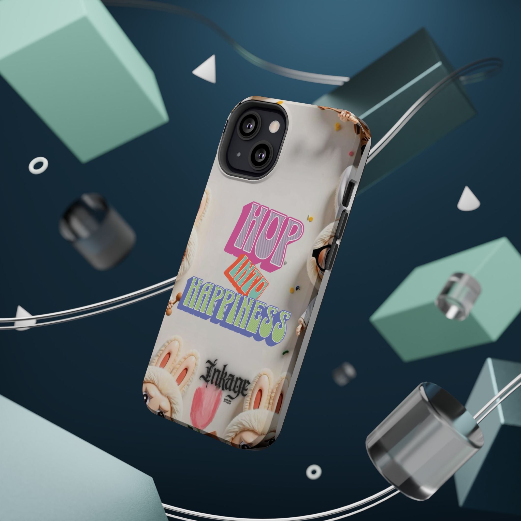 "Hop Into Happiness" Quote Magnetic Phone Case (Animation)
