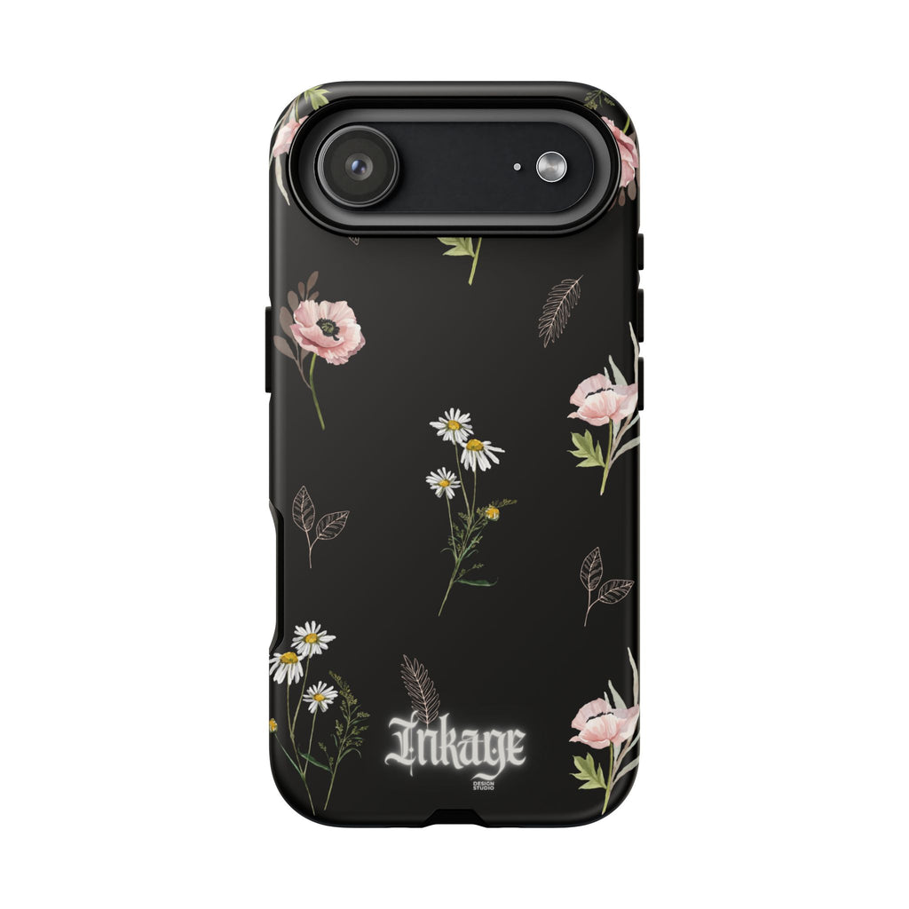 Elegant Black Floral Tough Phone Cases (Minimal)